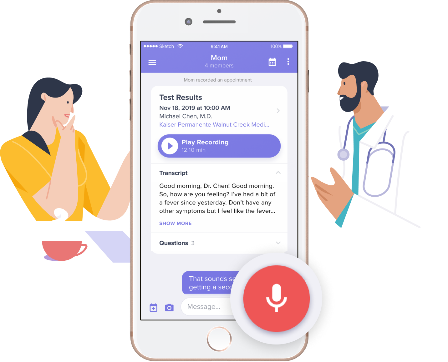 Medcorder recording screen